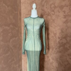 JEAN PAUL GAULTIER
Blue 'The Long Spirale' Maxi Dress